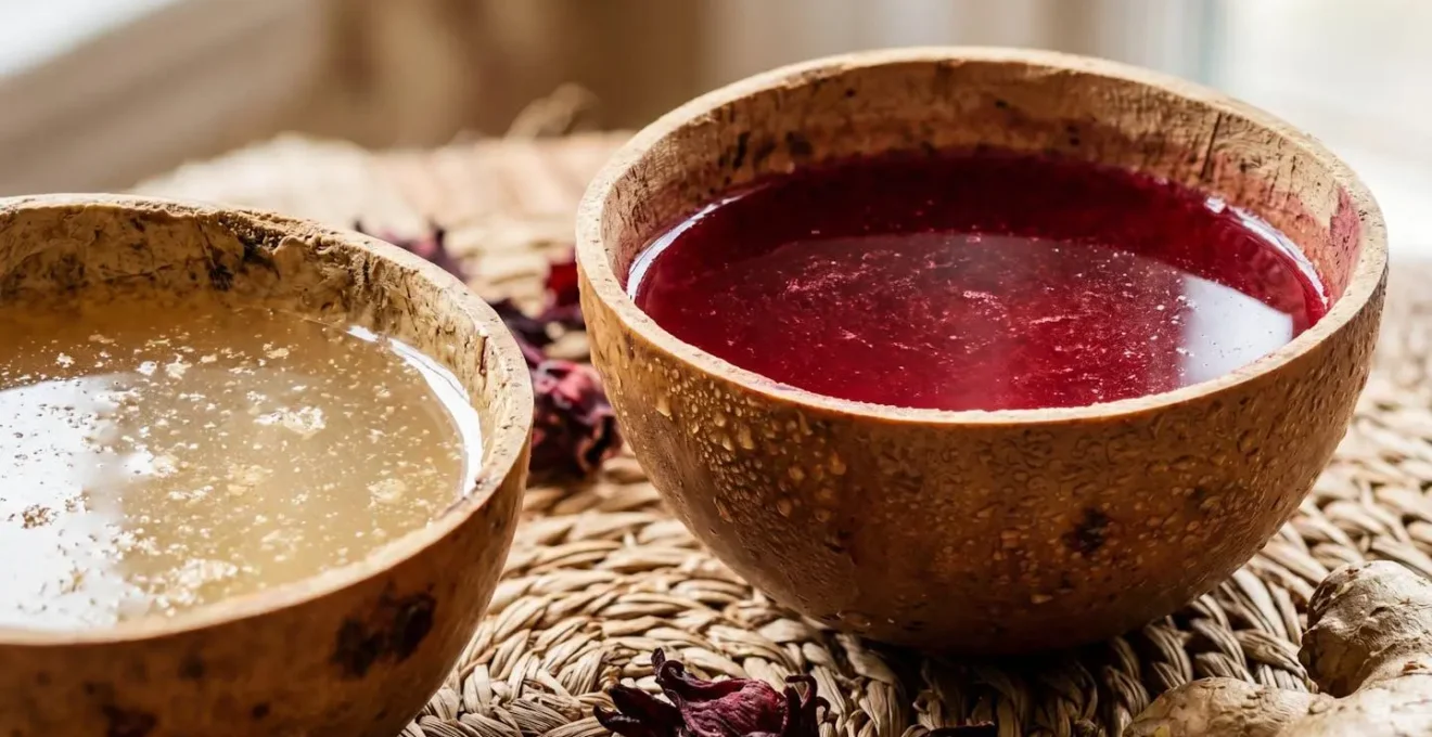 Boissons digestives traditionnelles d'Afrique de l'Ouest pour accompagner les plats en sauce