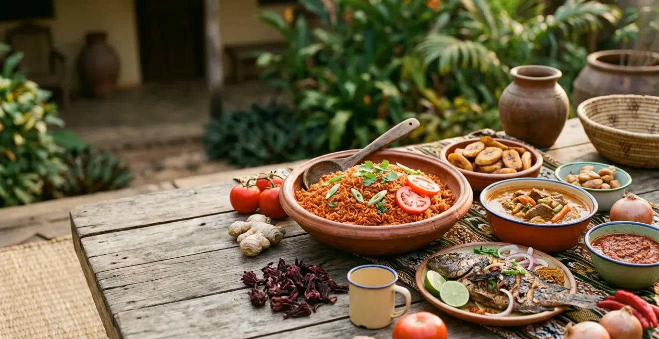 Découverte de la cuisine d'Afrique de l'Ouest avec ses plats traditionnels colorés