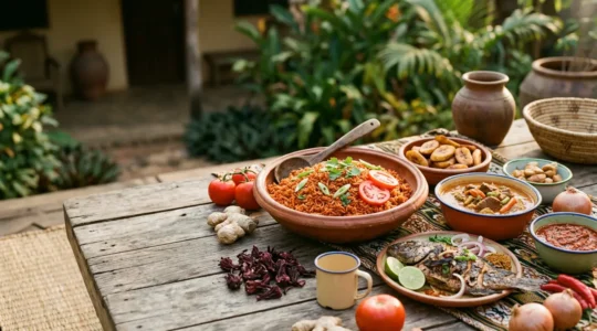 Découverte de la cuisine d'Afrique de l'Ouest avec ses plats traditionnels colorés